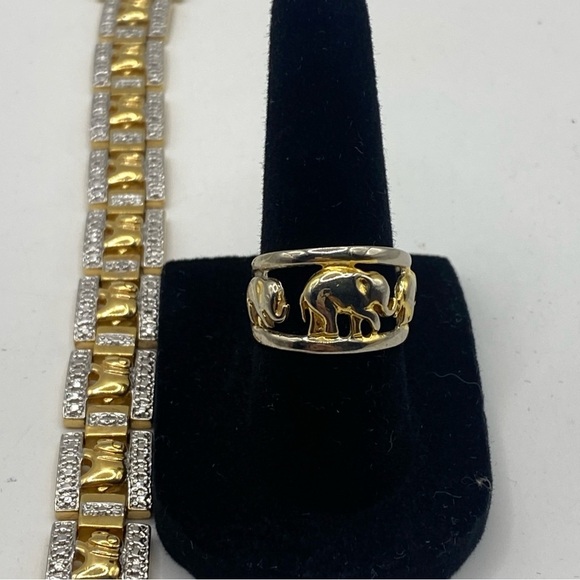 Jewelry - Vintage Bracelet and ring size 6 Two-tone 925 China Sterling Silver 10k GP